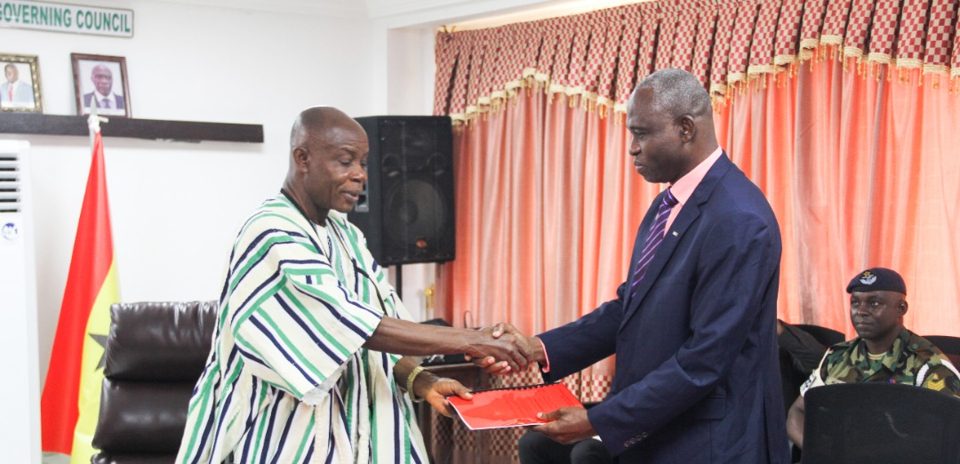 New Vice-Chancellor Prof. Seidu Al-hassan Receives Handing-Over Notes From Predecessor, Prof. G. A. Teye