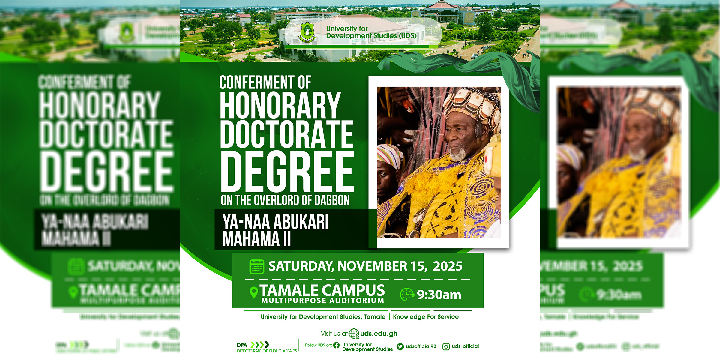 Public Announcement - Conferment of Honorary Doctorate Degree on The Overlord of Dagbon