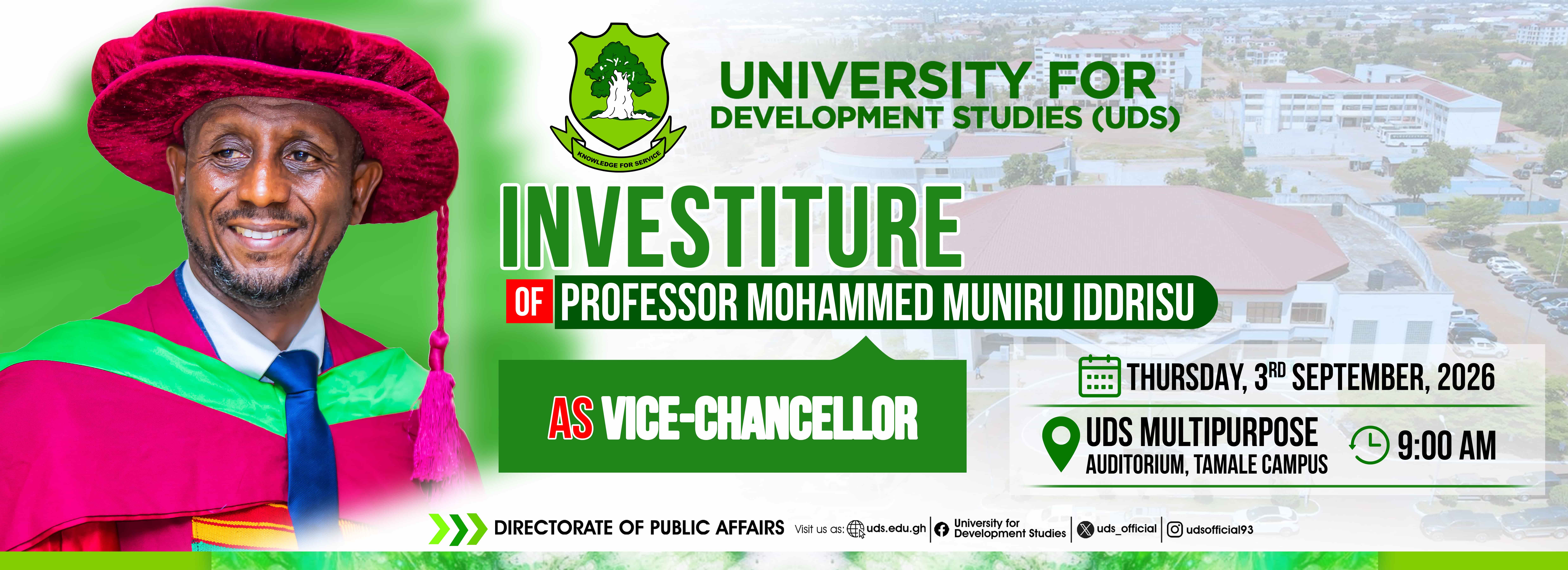 Notice to The University Community - Investiture of The 6th Vice-Chancellor
