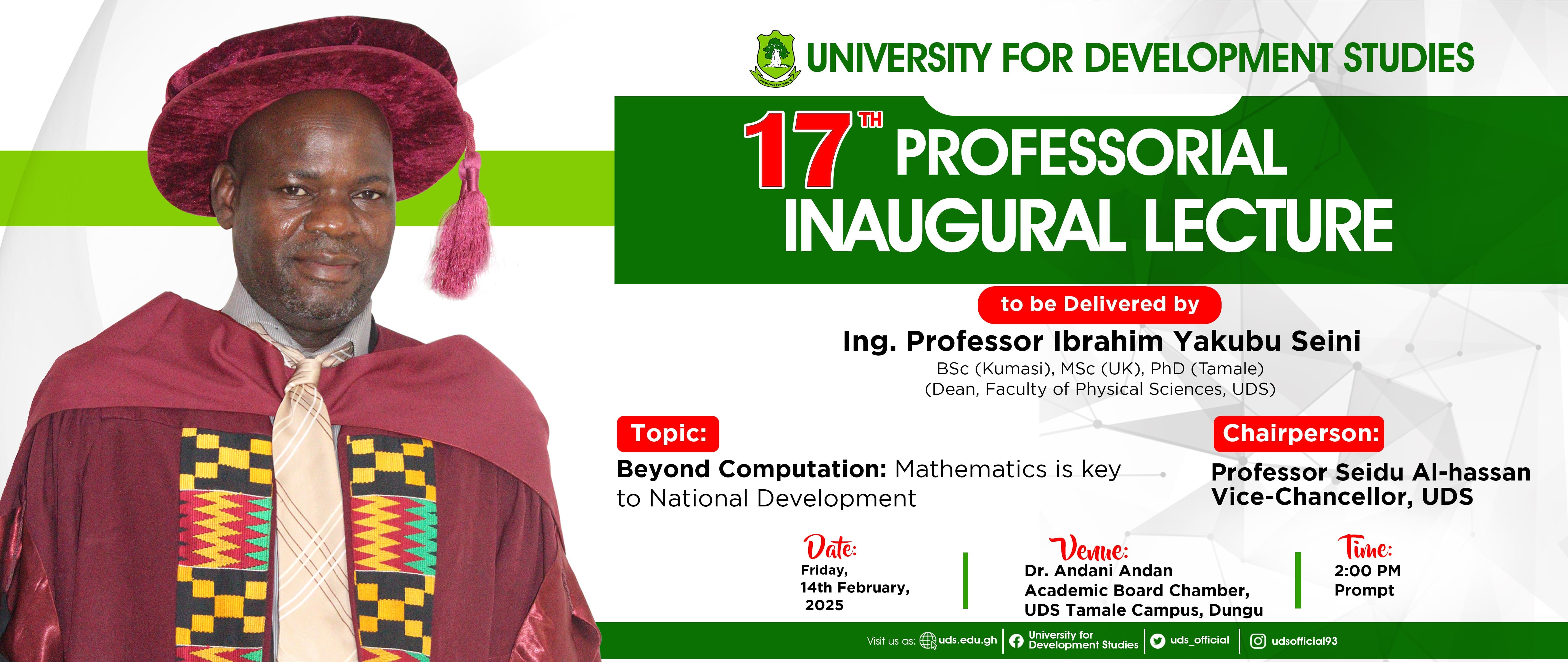 17th Inaugural Lecture by Prof. Ibrahim Yakubu Seini