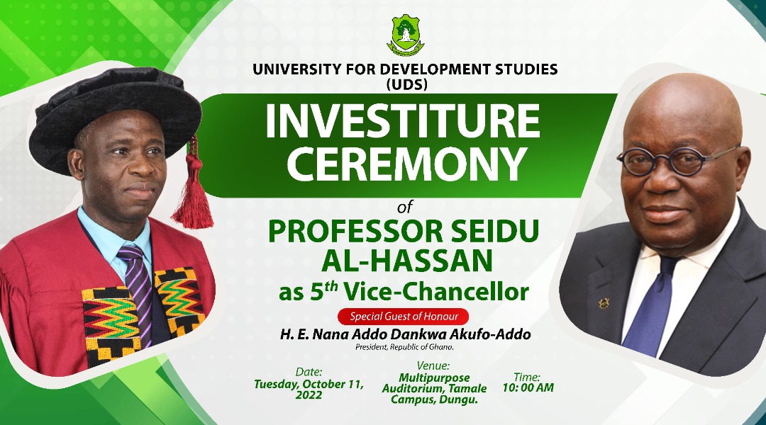 All set For The Investiture of Prof. Seidu Al-hassan as 5th Vice-Chancellor of UDS