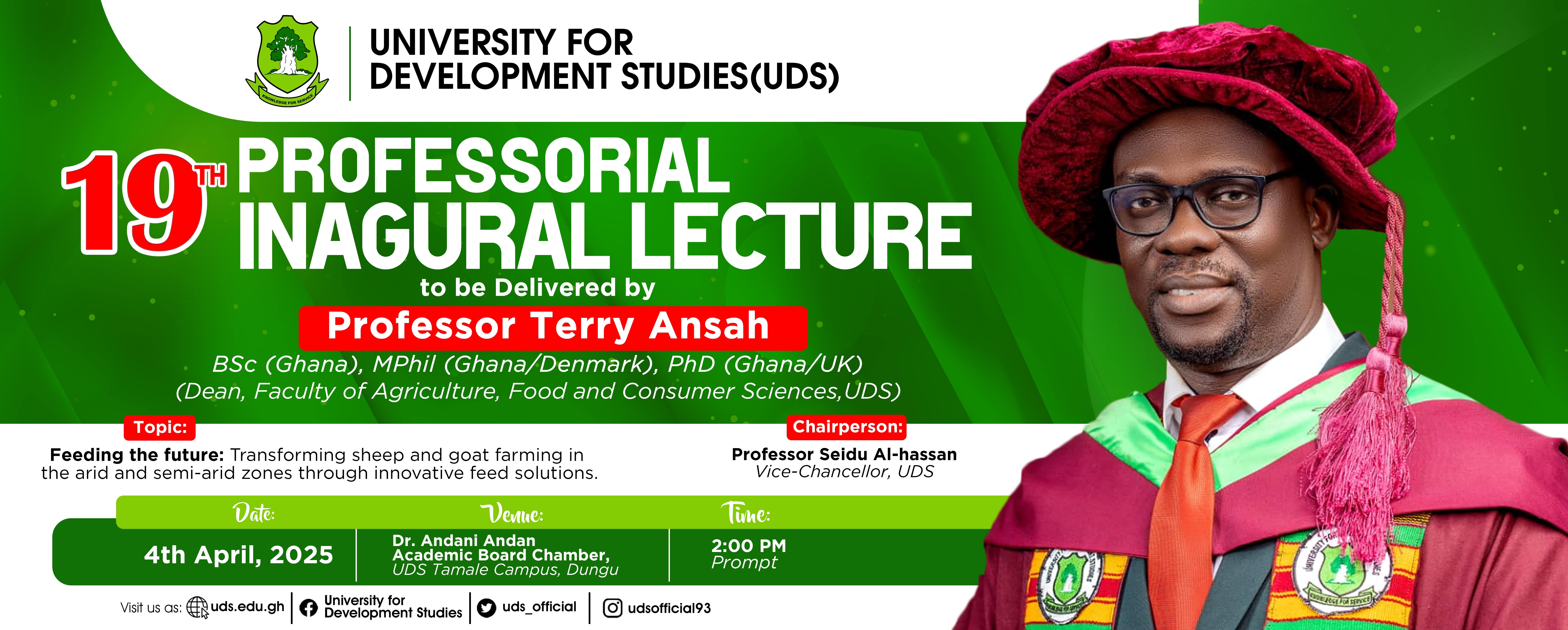 19th Professorial Inaugural Lecture