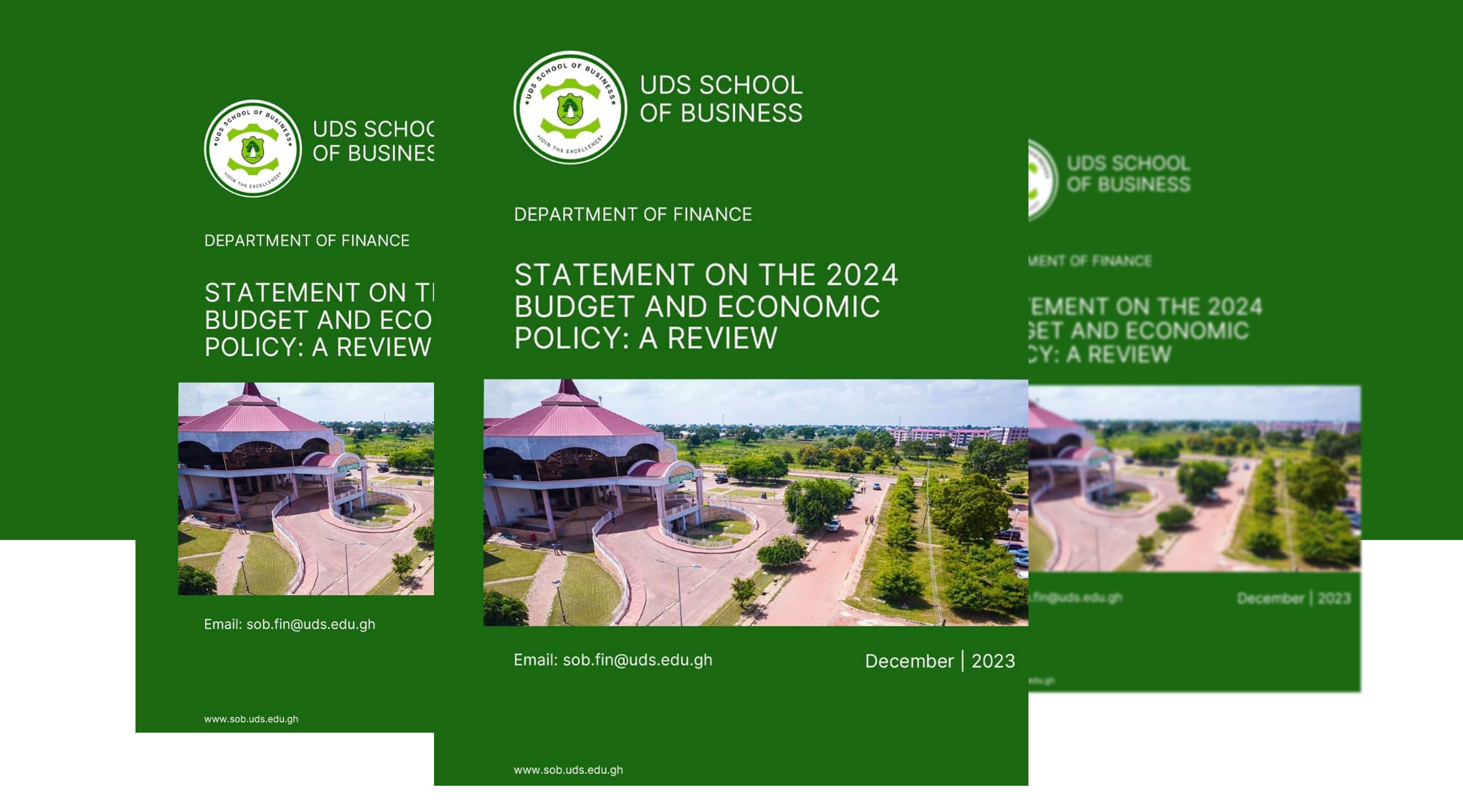 UDS School Of Business Releases Statement Reviewing The 2024 Budget And Economic Policy