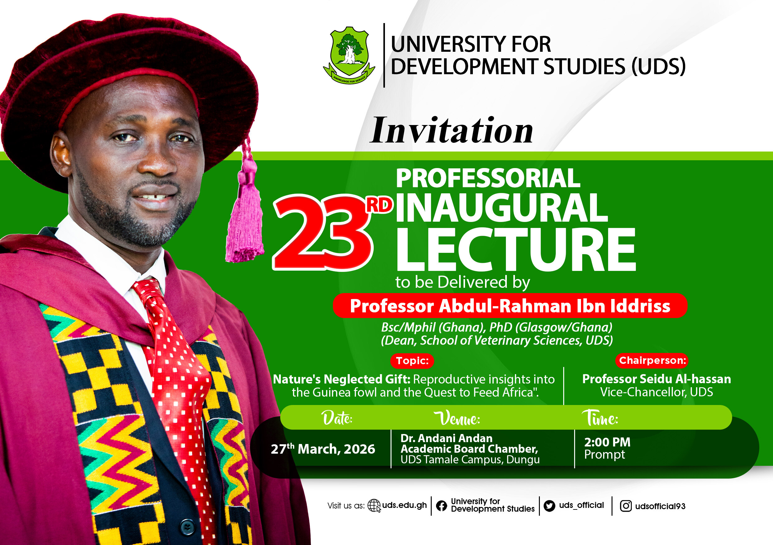 23rd Inaugural Lecture by Professor Abdul-Rahman Ibn Iddriss