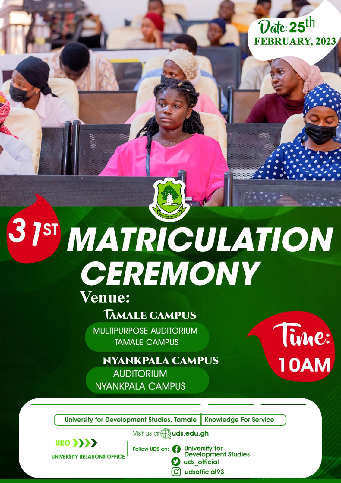 Notice Of 31st Matriculation Ceremony