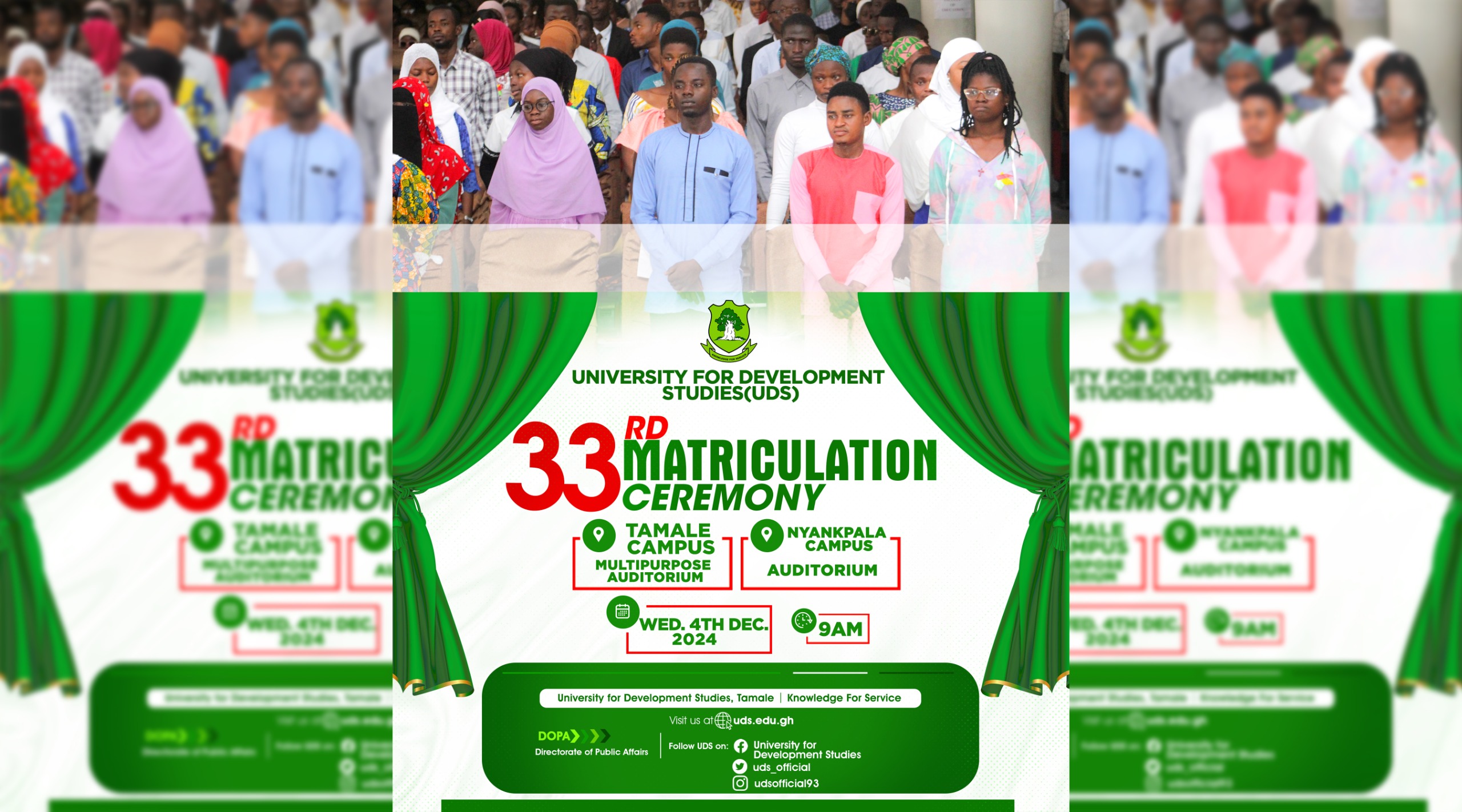 Upcoming Matriculation Ceremony