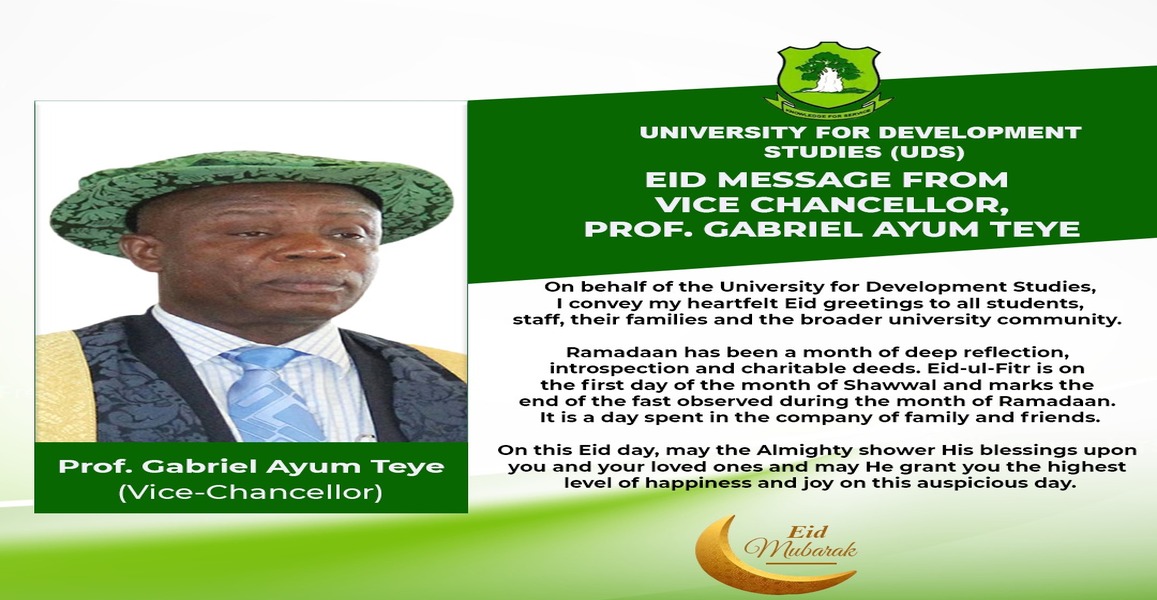 EID Message From The Vice-Chancellor,  Prof. Gabriel Ayum Teye